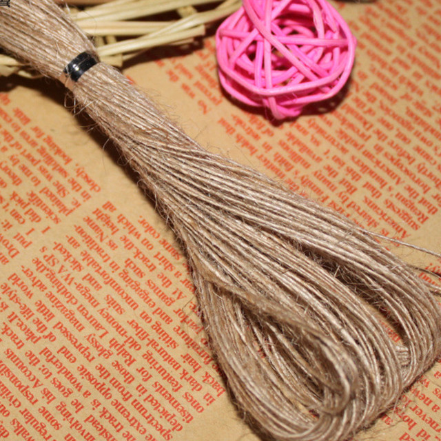 20 meters/lot Brown string for kraft Paper Tags rope 100%linen Cords for  hang tag